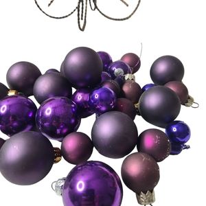 Christmas purple small ball ornaments. 20 total. Vintage